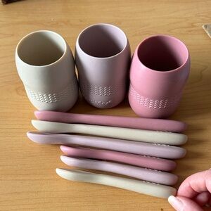 Set of Silicone Cups and Spoons